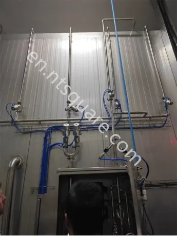 Estação de controlo e válvulas do congelador de leito fluidizado