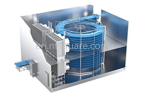Industrial shrimp spiral freezer