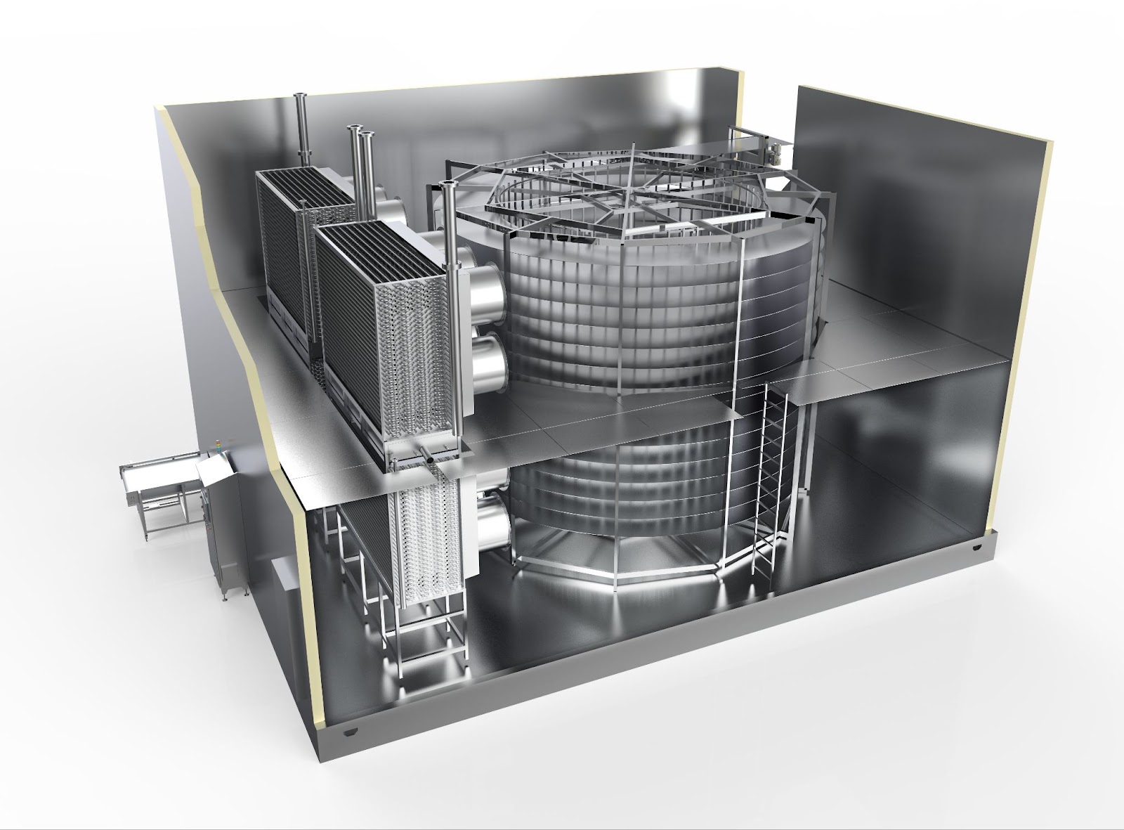 Double spiral freezer